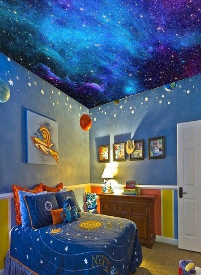 Apdidl Galaxy Tapestry for Bedroom Aesthetic Space Blue Night Starry Sky Stars Universe Tapestry Mysterious Nebula Wall Hanging Backdrop Room Decor for Bedroom Living Room (51'' x 60'') - Image 5